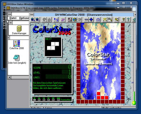 ColorStar 2000 in einer DOSbox unter Windows 7