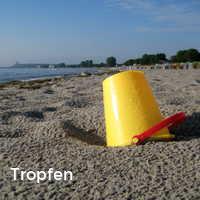 Tropfen, Strand im Sommer