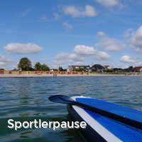 Sportlerpause, Strand im Sommer