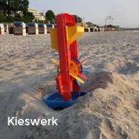 Kieswerk, Strand im Sommer