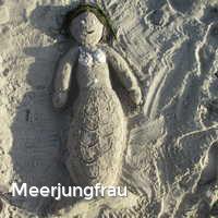 Meerjungfrau, Strand im Sommer